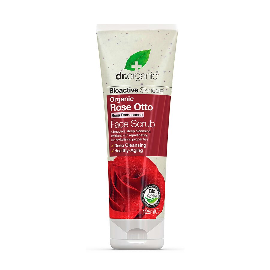 Dr Organic rose otto face scrub 125 ml