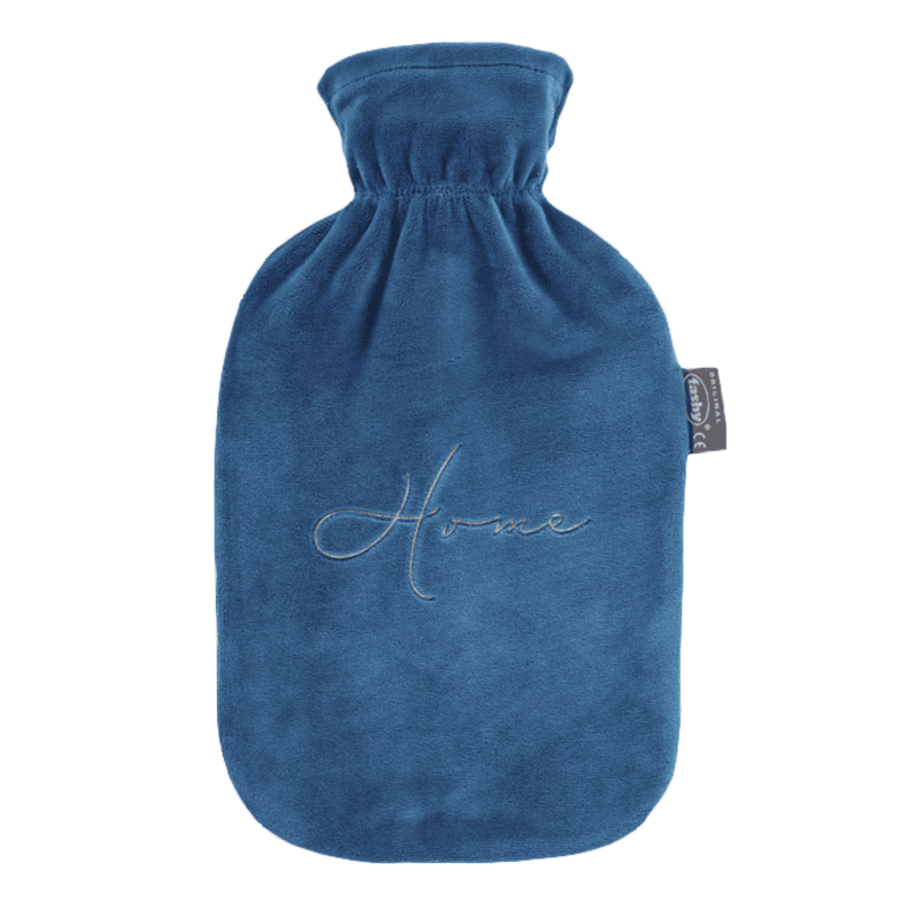 Fashy fleece varmeflaske blå trekk home 2 L