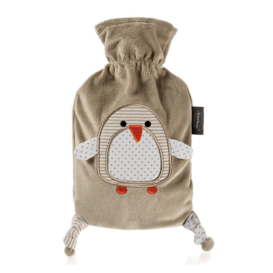 Fashy varmeflaske med pingvin brun 0,8 l