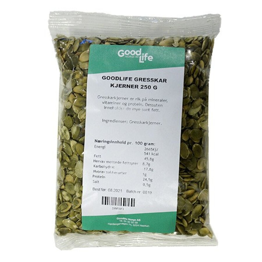 Goodlife gresskarkjerner 250 g