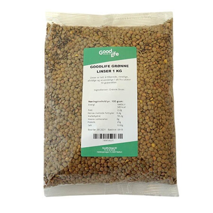 Goodlife grønne linser 1 kg