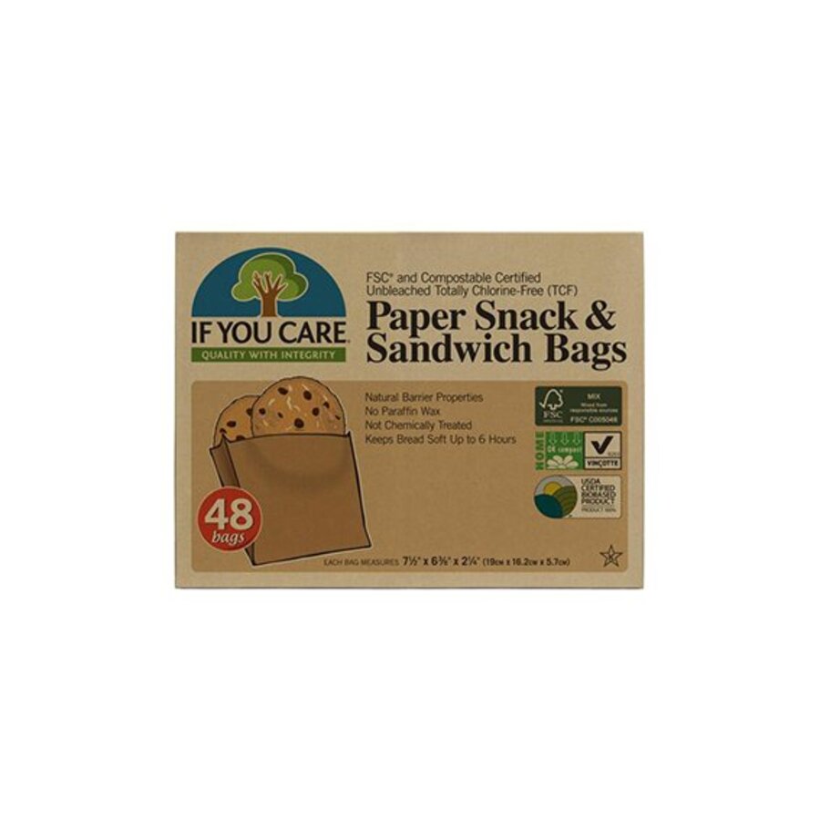 If you care paper snack & sandwich bags (48)