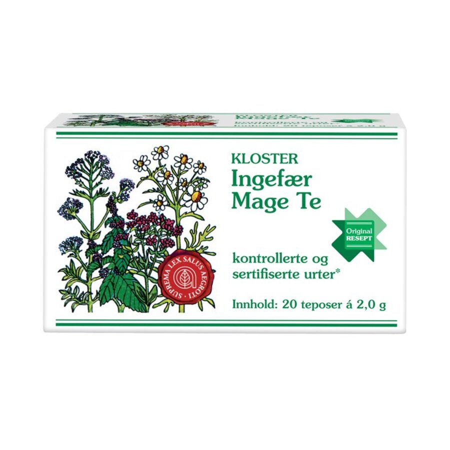 Kloster ingefær mage te 20 poser