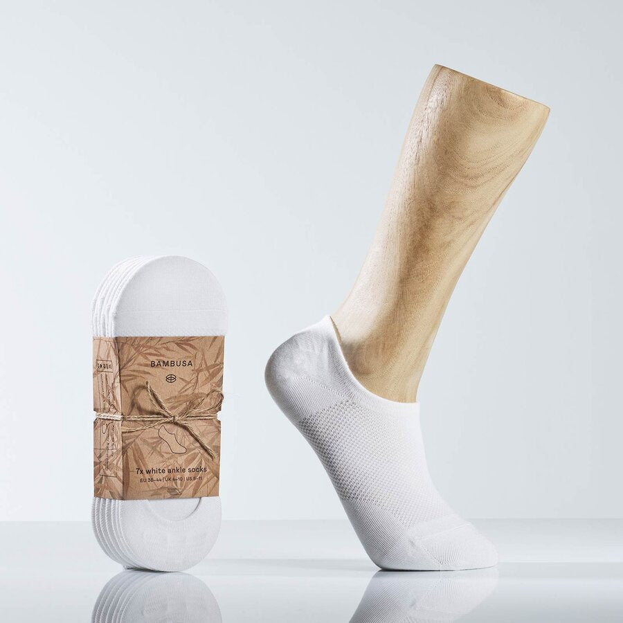Bambusa ankelsokker naturhvit 7 par