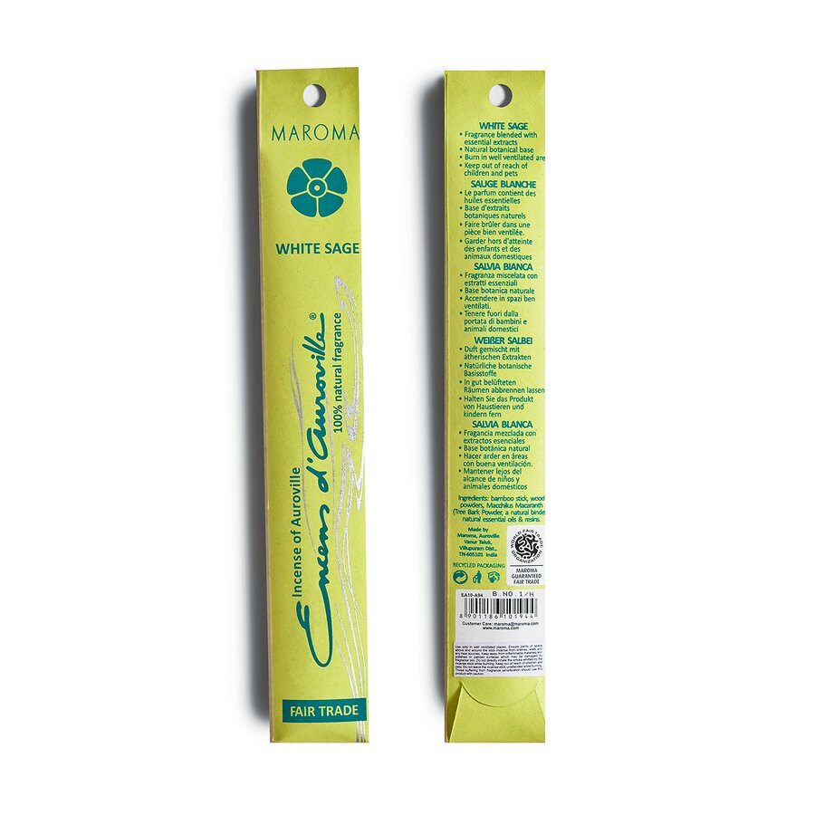 Maroma røkelse white sage 10 pinner
