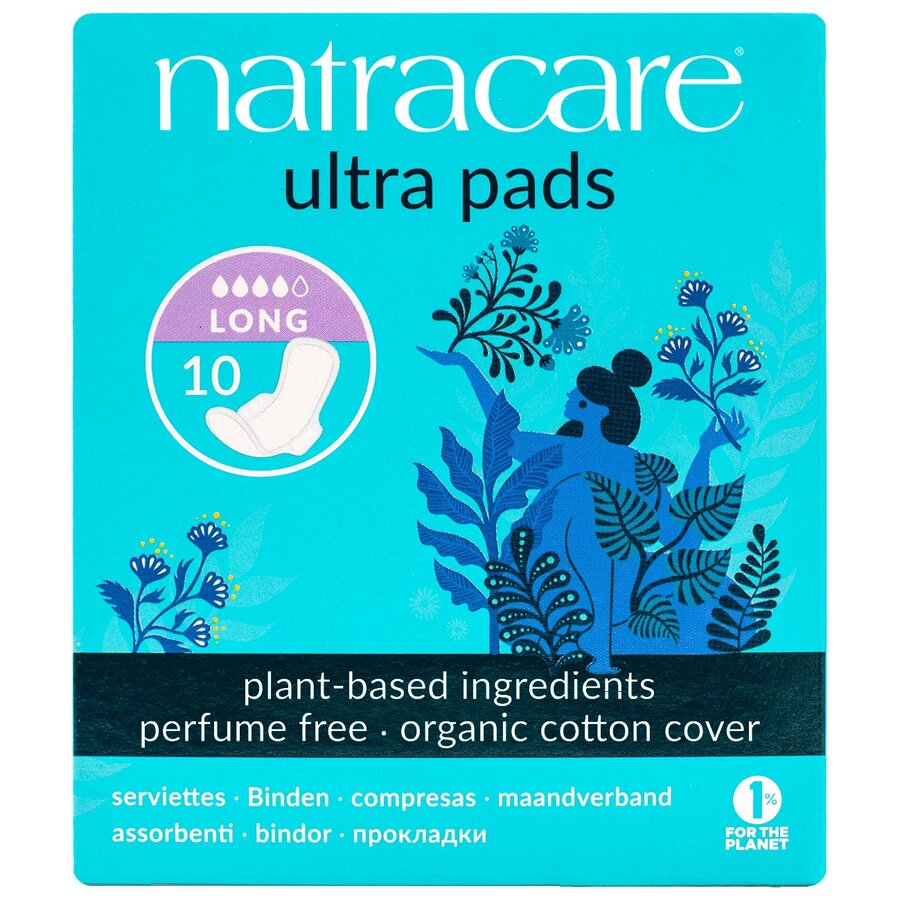 Natracare bind ultra long med vinger 10 stk