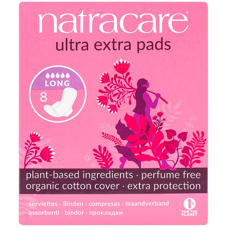 Natracare ultra extra bind long 8 stk