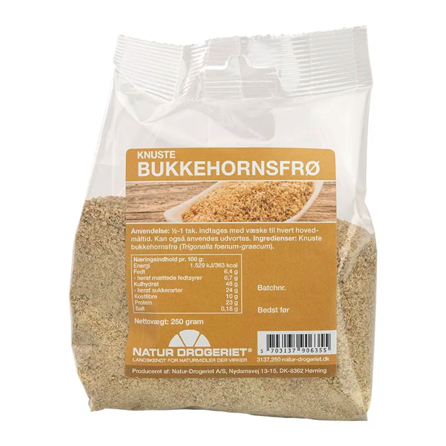 Natur drogeriet knuste bukkehornsfrø 250 gr