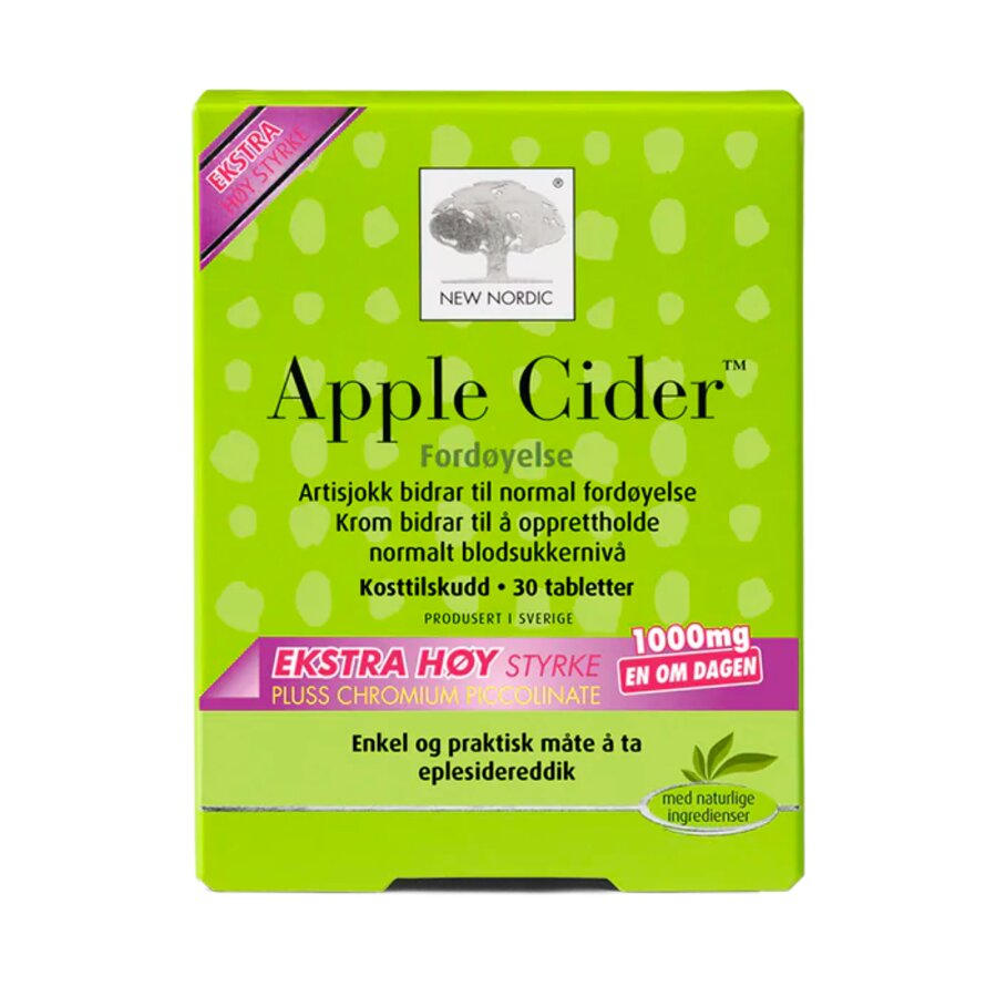 New Nordic apple cider høy styrke 1000 mg 30 tabletter