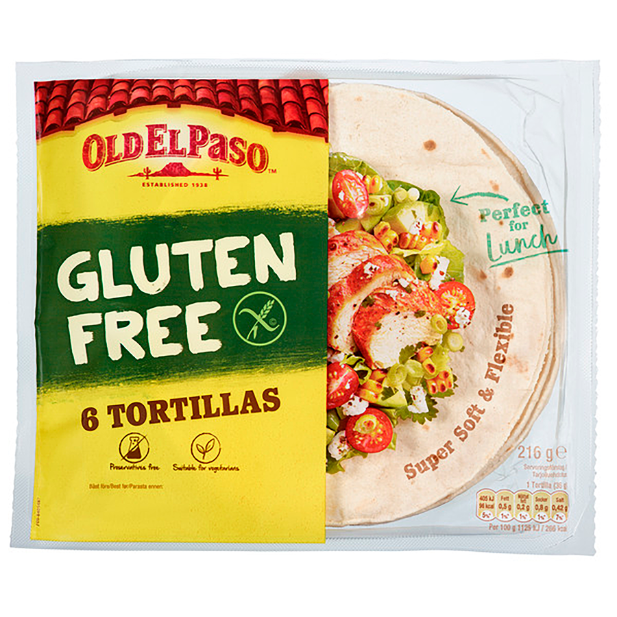 Old El Paso Glutenfree Tortillas 6 stk