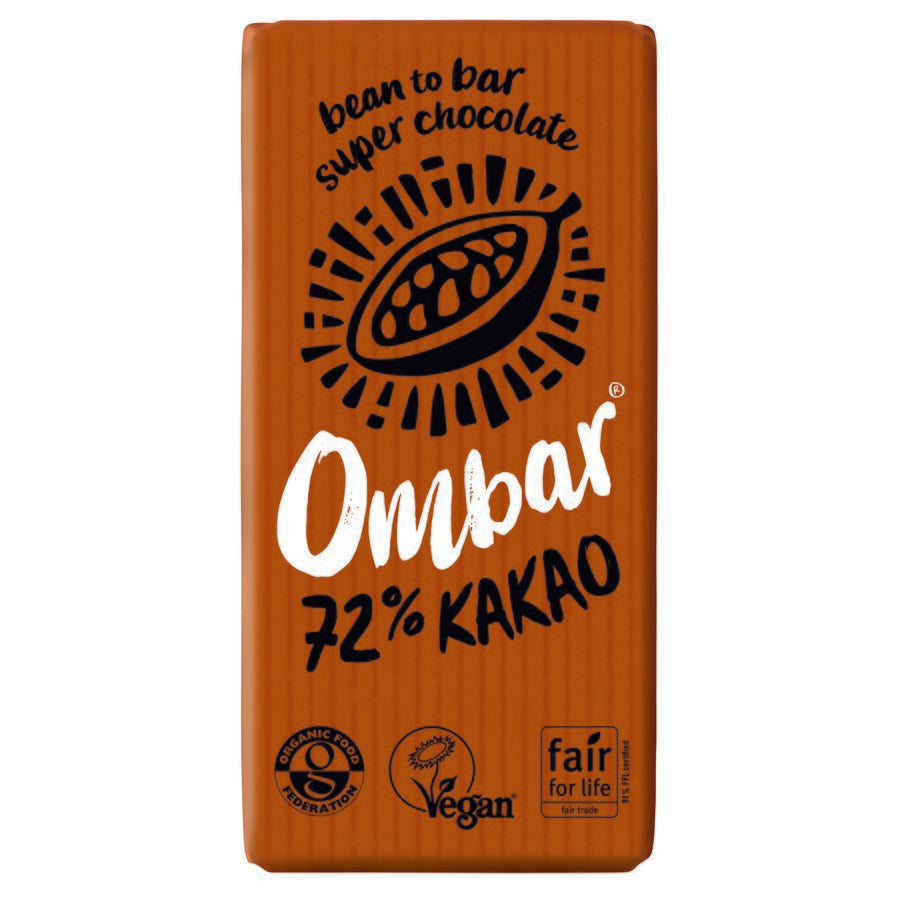 Ombar økologisk probiotisk mørk sjokolade 72% 35 g