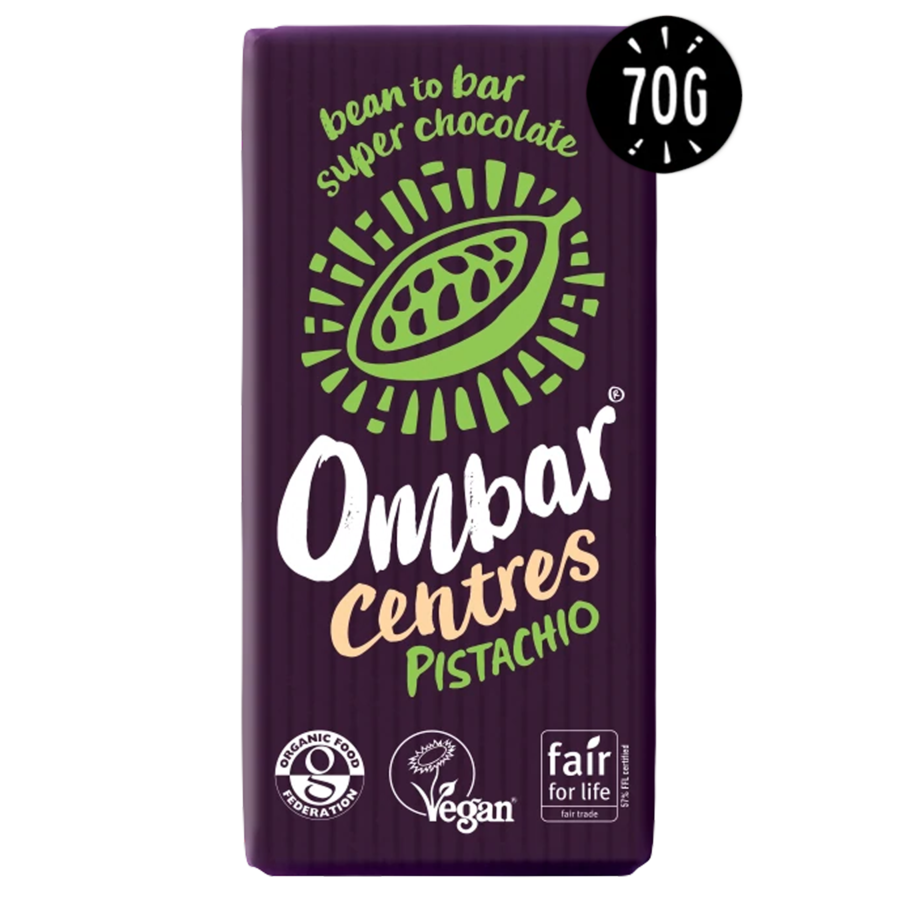 Ombar økologisk sjokolade med pistasjfyll 70 g