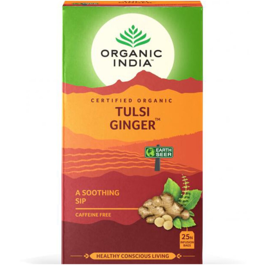 Organic India tulsi ingefær te 25 poser