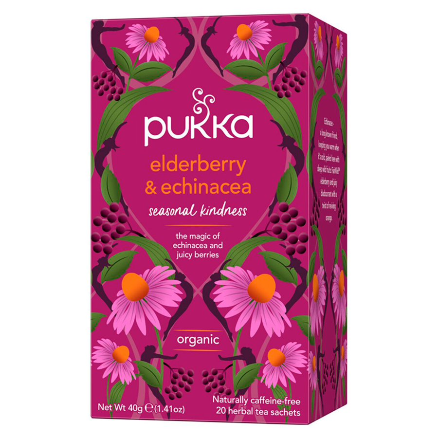 Pukka elderberry & echinacea te 20 poser