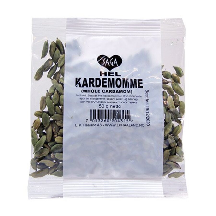 Saga hel kardemomme pose 25 g