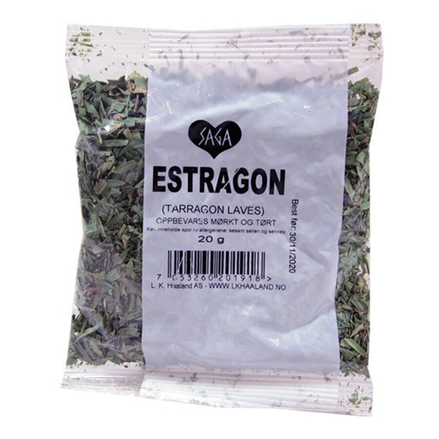Saga tørket estragonblader pose 10 g