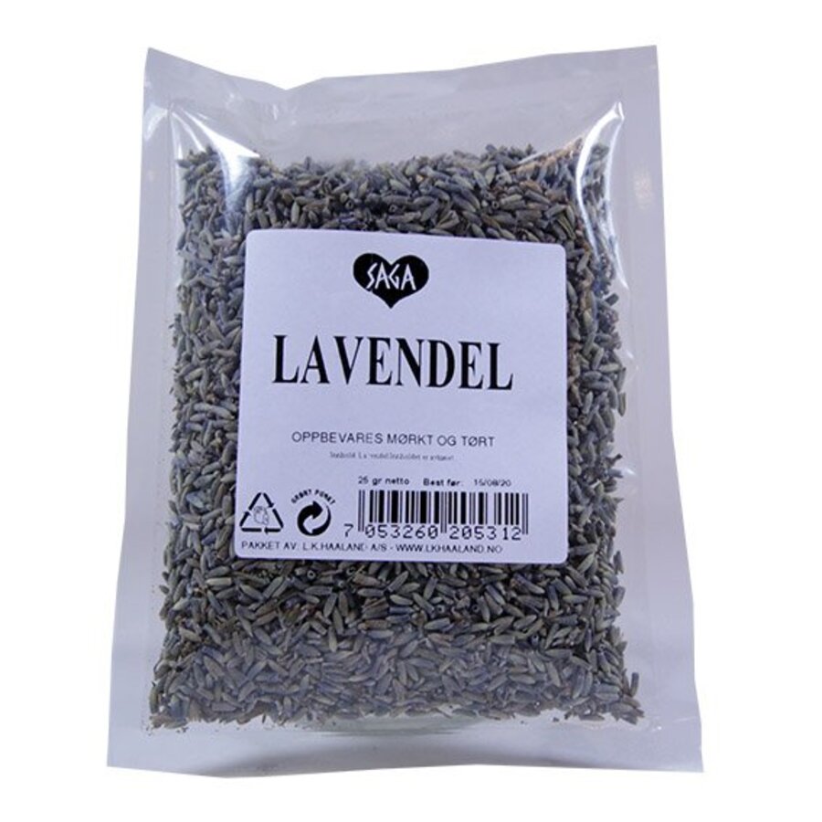 Saga tørket lavendelblomst pose 10 g
