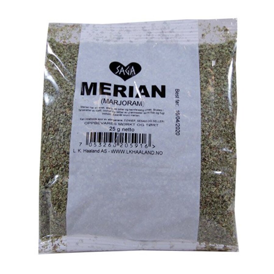 Saga tørket merian pose 10 g