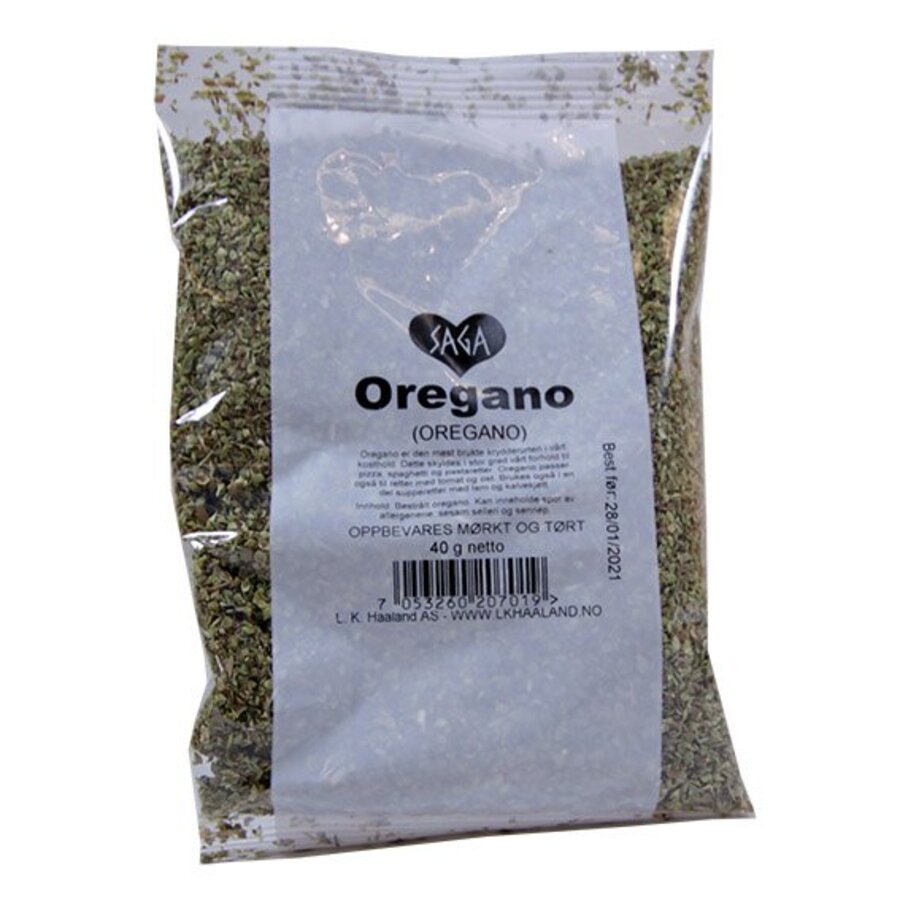Saga tørket oregano pose 20 g
