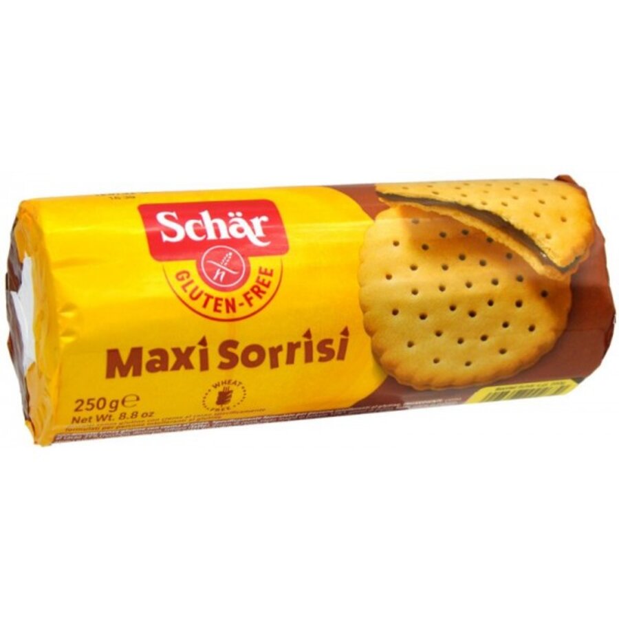 Schar glutenfrie sandwichkjeks med kakaokremfyll 250 g