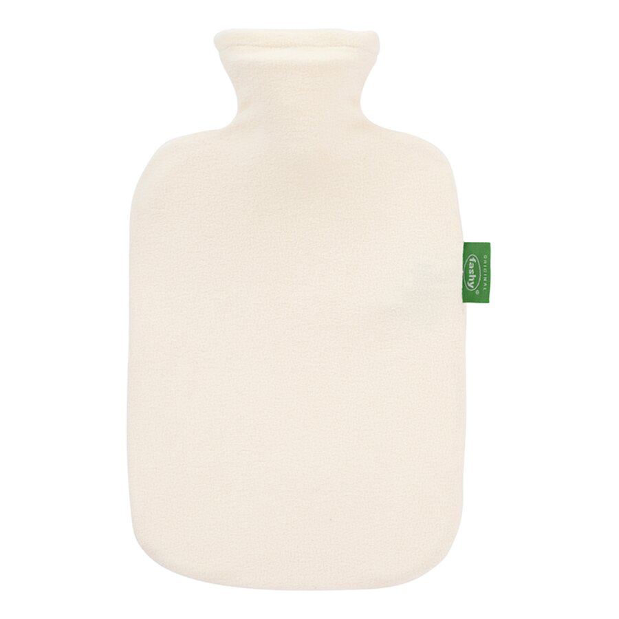 Fashy fleece varmeflaske hvit 2 L