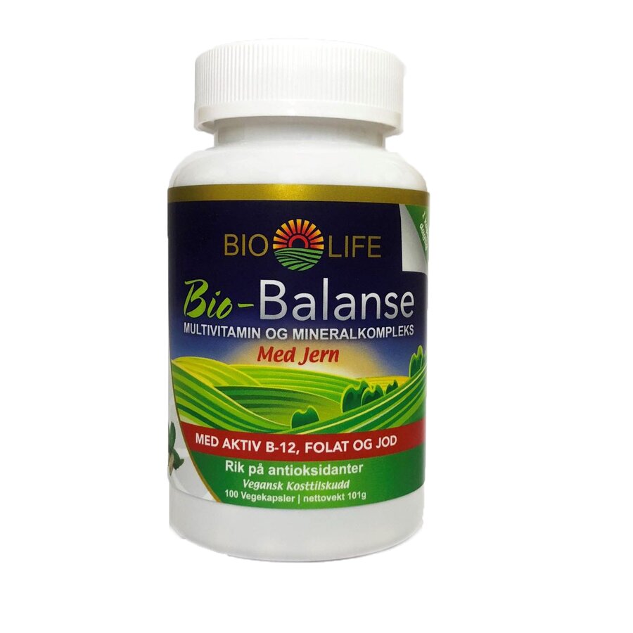 Bio-Life bio-balanse multivitamin med jern 100 kaps