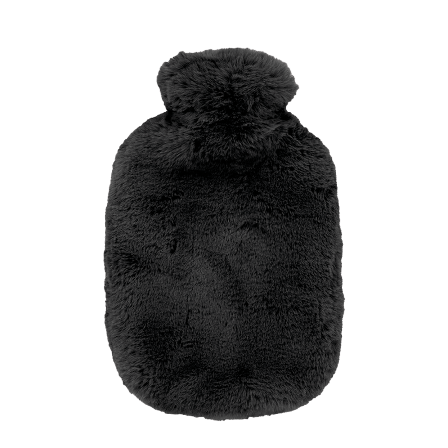 Fashy varmeflaske sort pels trekk 2 L