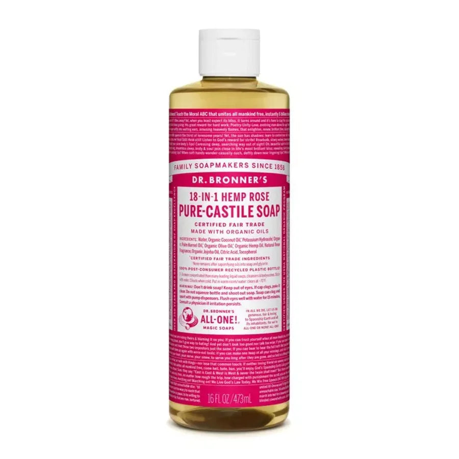 Dr. Bronner flytende rose såpe 473 ml