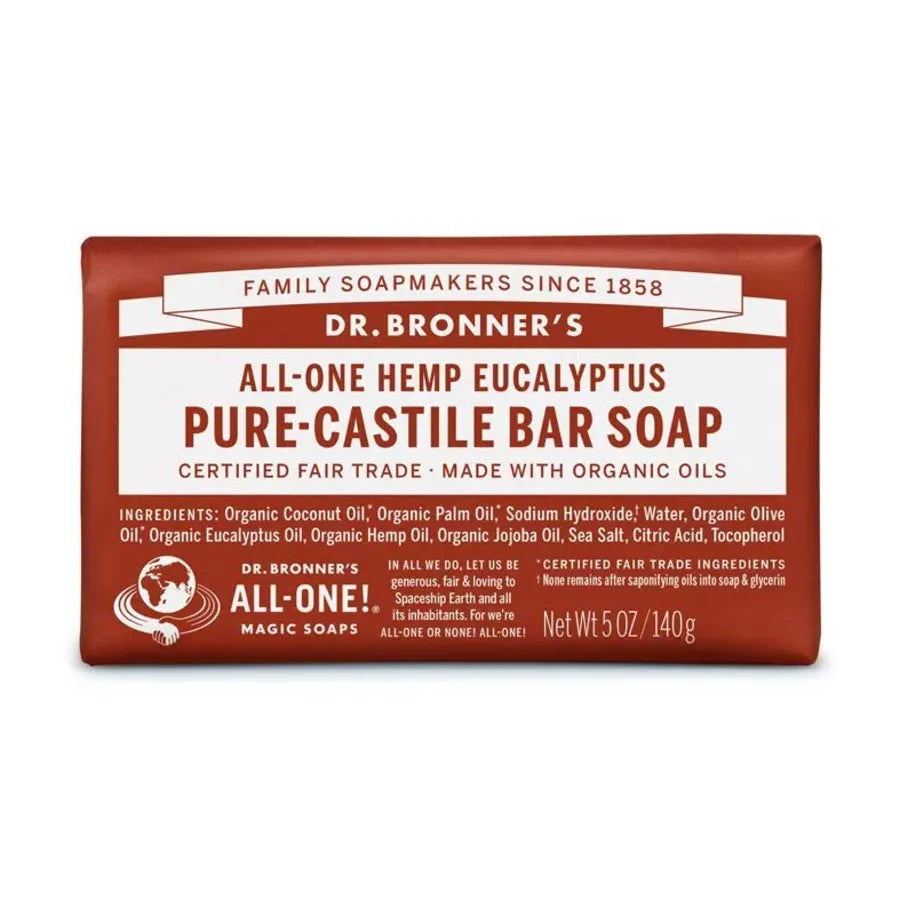 Dr Bronner pure castile såpestykke eucalyptus 140 g