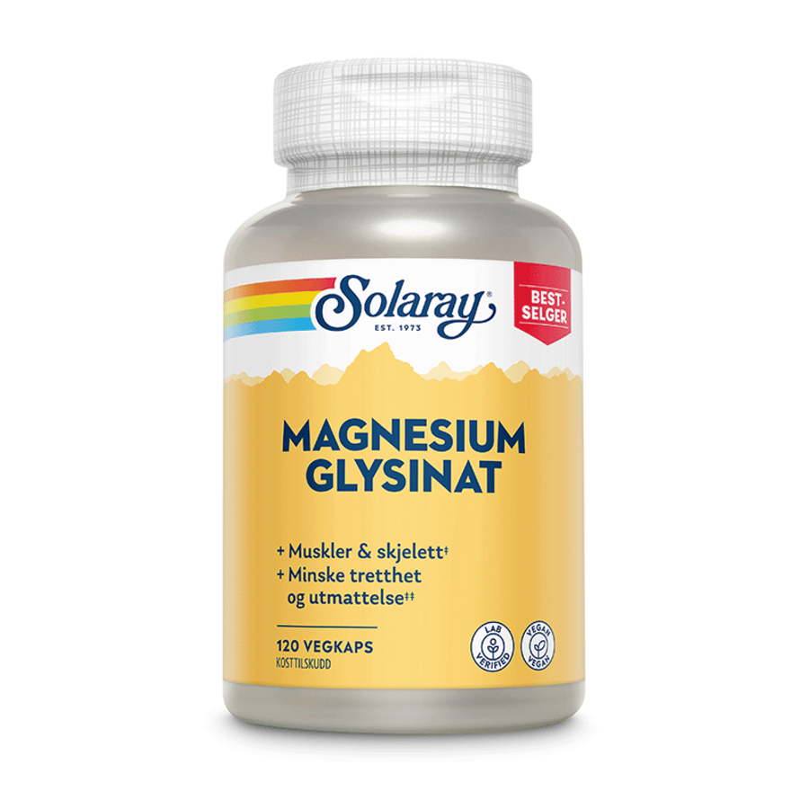 Solaray magnesium glysinat 120 kapsler