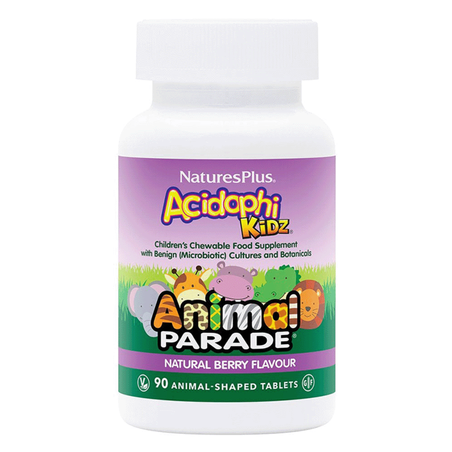 Natures Plus Acidophi Kidz Bær 90 tyggetab