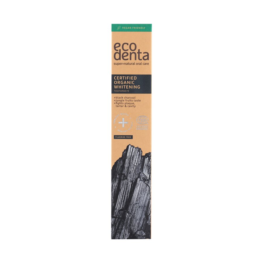 Ecodenta Whitening Tannkrem Med Kull u/fluor 75ml