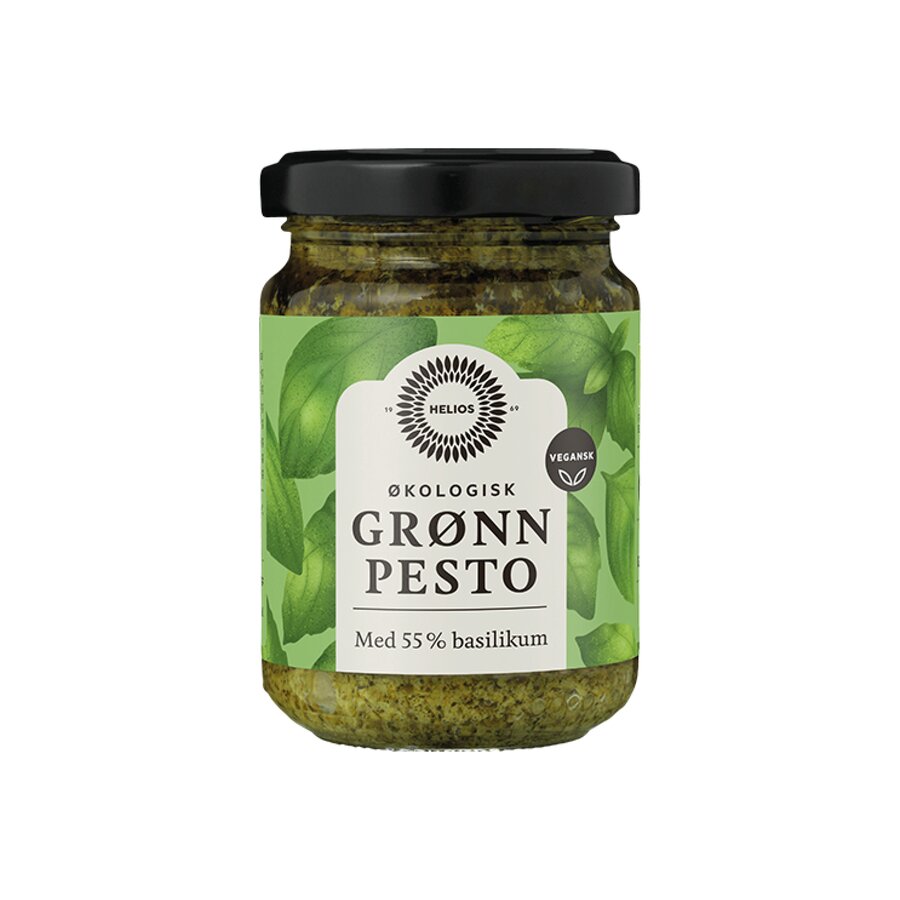 Helios økologisk grønn pesto med basilikum 130 g