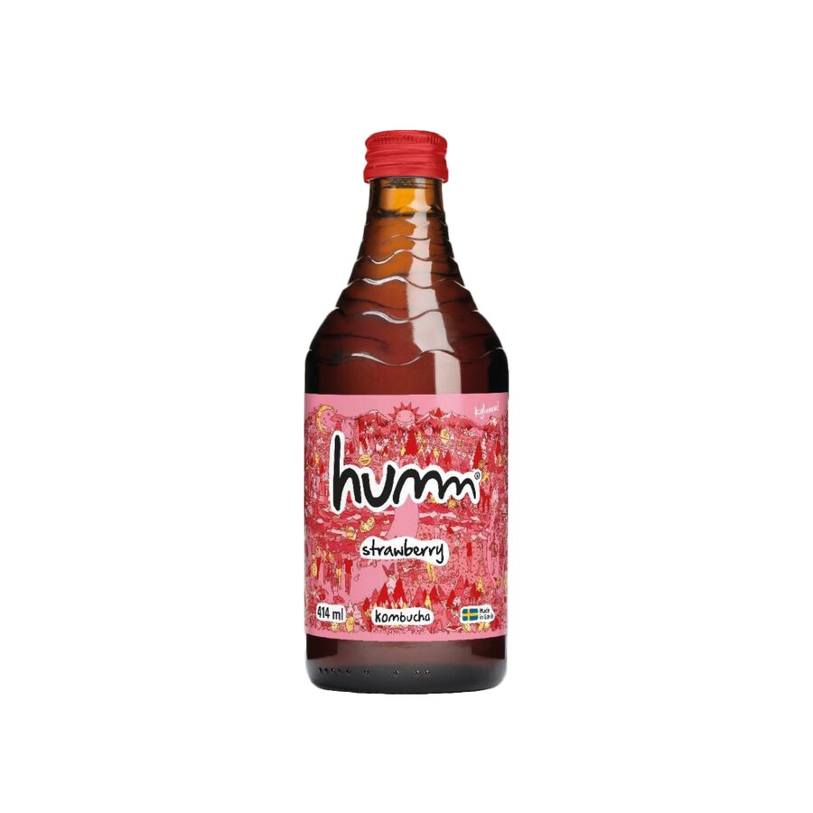 Humm kombucha jordbær 415 ml