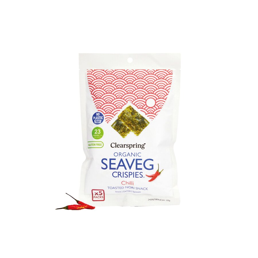 Clearspring sprø sjøgrønnsaker med chili – multipakning 5 x 4 g