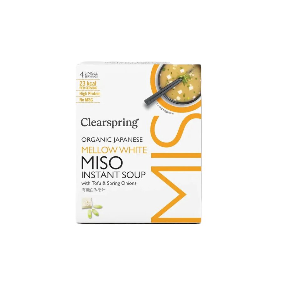 Clearspring misosuppe - hvit med tofu 4 x 8 gr