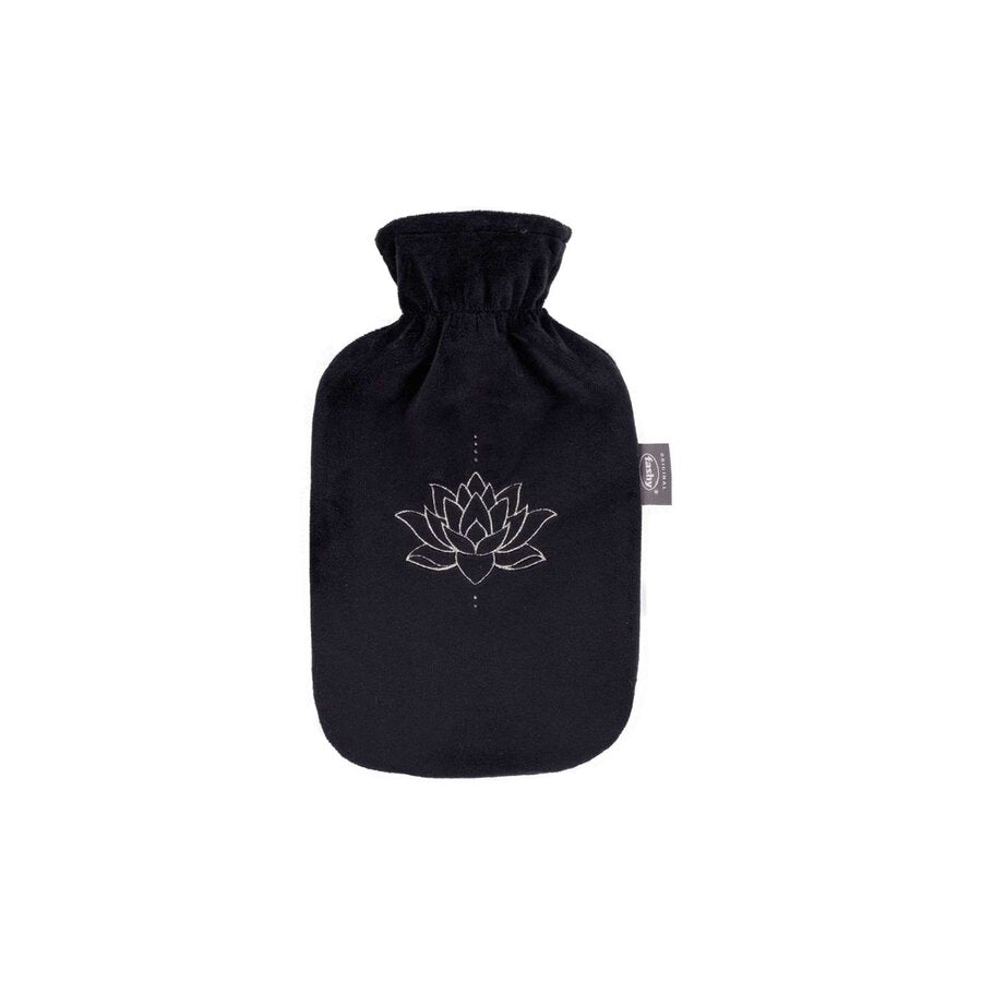 Fashy varmeflaske sort blomst 2 L