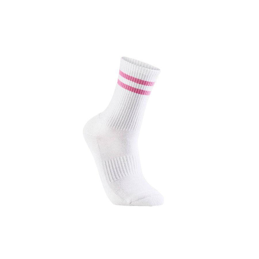 Bambusa tennissokker med rosa striper 3-par