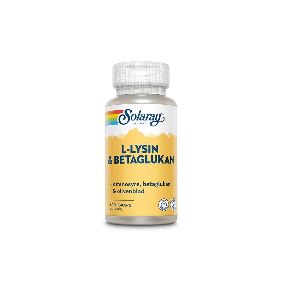 Solaray L-lysin & betaglukan 500 mg 60 kapsler