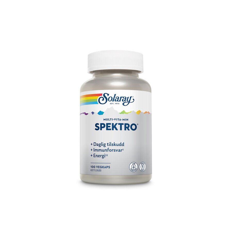 Solaray spektro multivitamin med jern 100 kapsler