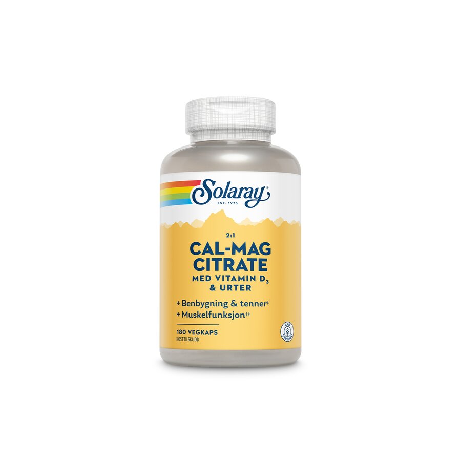 Solaray kalsium-magnesium 2:1 180 kapsler