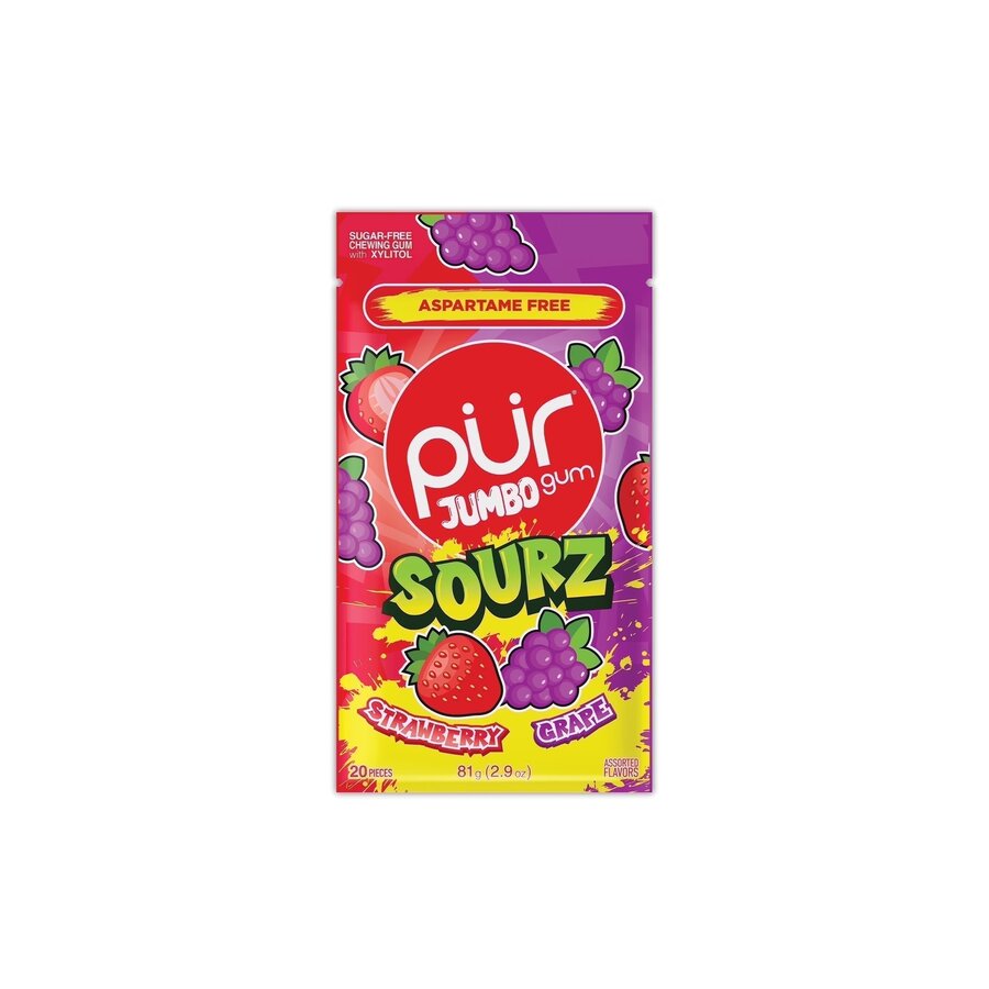 The Pur jumbo gum strawberry & grape 20 stk