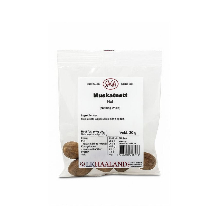 Saga hel muskatnøtt pose 30 g
