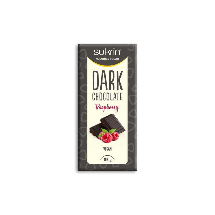 Sukrin mørk sjokolade bringebær 85 g