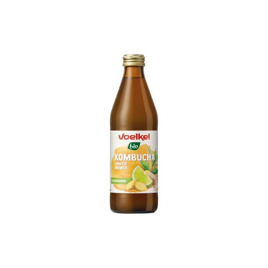 Voelkel kombucha lime & ingefær 0,33 L