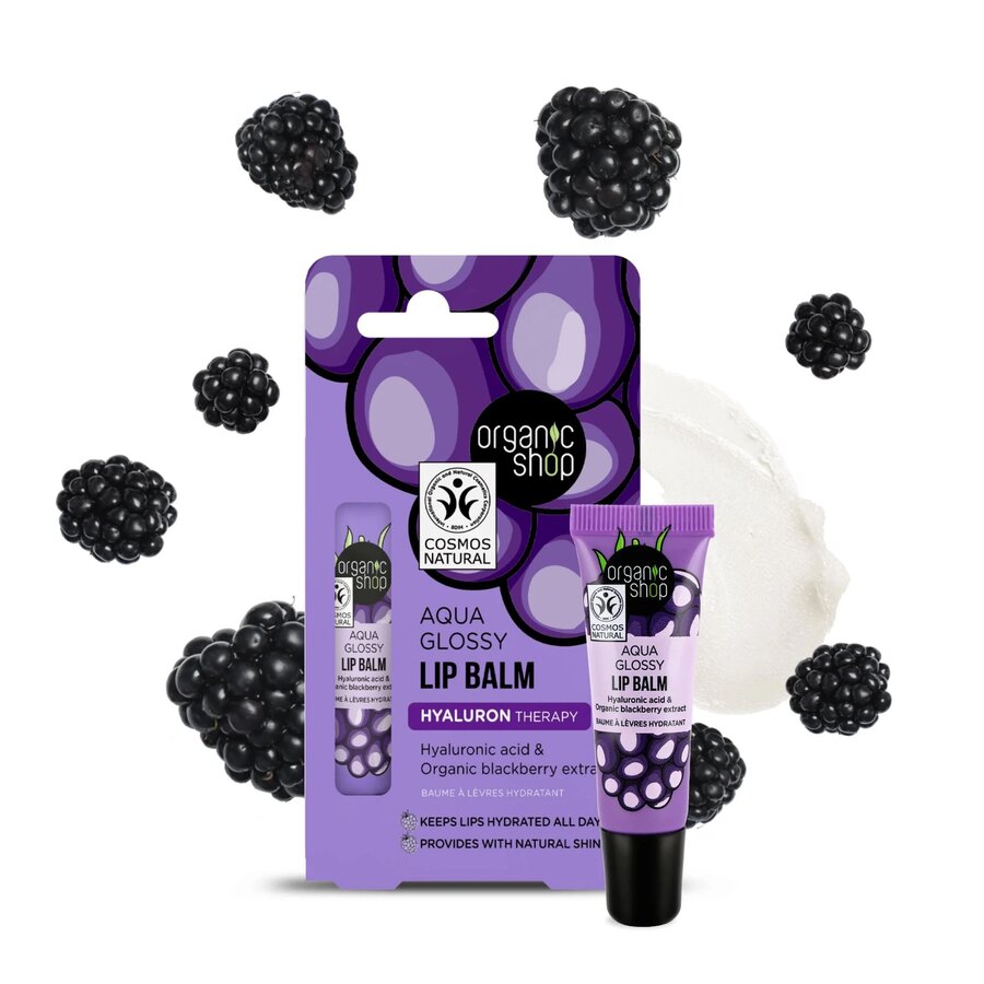 Organic Shop aqua glossy lip balm blackberry 10 ml