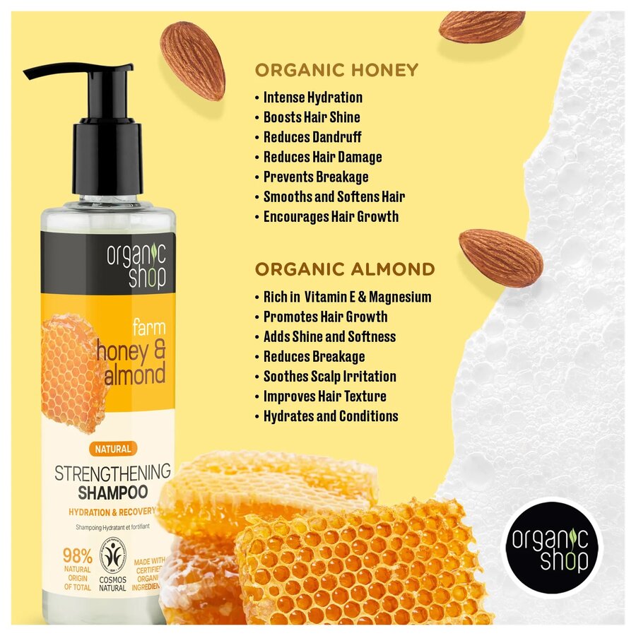 Organic Shop strengthening shampoo honey & almond 280 ml