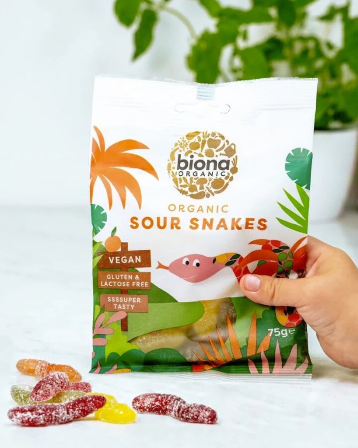 Biona sour snakes 75 g