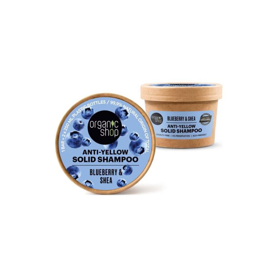 Organic Shop anti yellow shampoo bar blueberry & shea 60 g