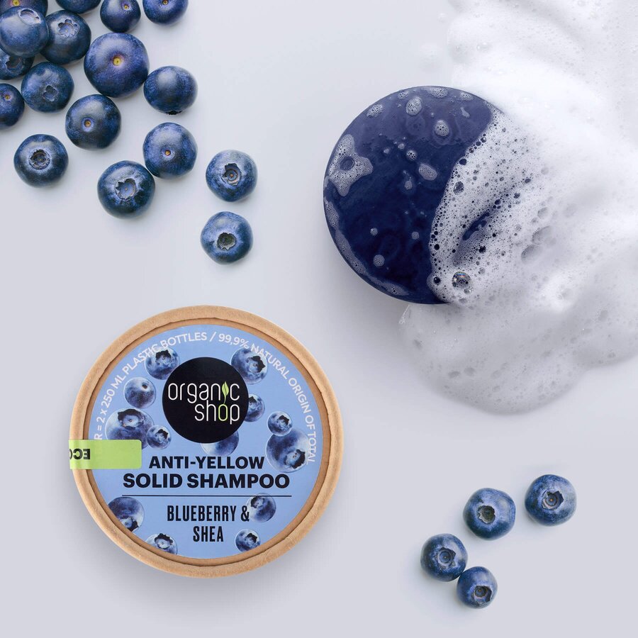 Organic Shop anti yellow shampoo bar blueberry & shea 60 g